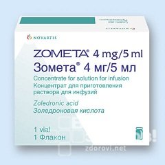 Форма выпуска Зометы - концентрат для приготовления раствора для инфузий